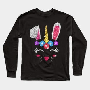 Rabbit Bunny Unicorn Easter day 2019 Shirt Gift Girl Kid Long Sleeve T-Shirt